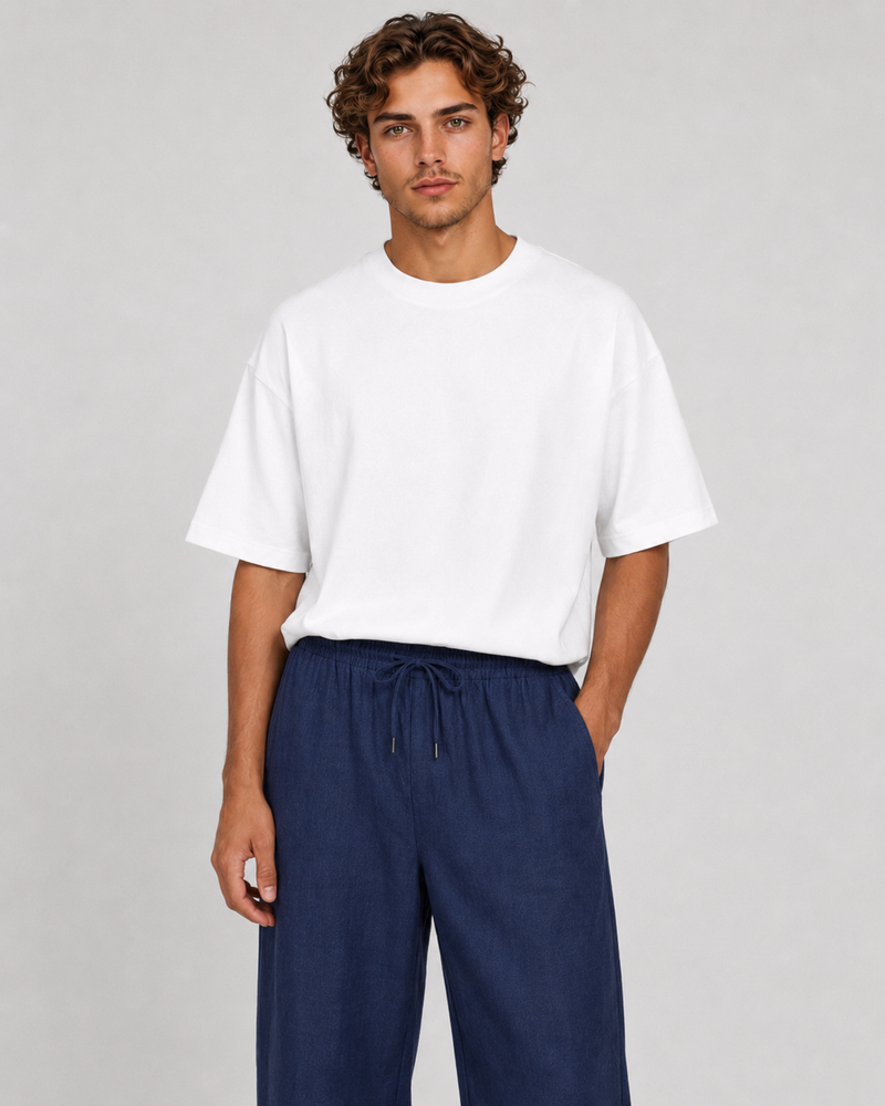 Navy Linen Pants