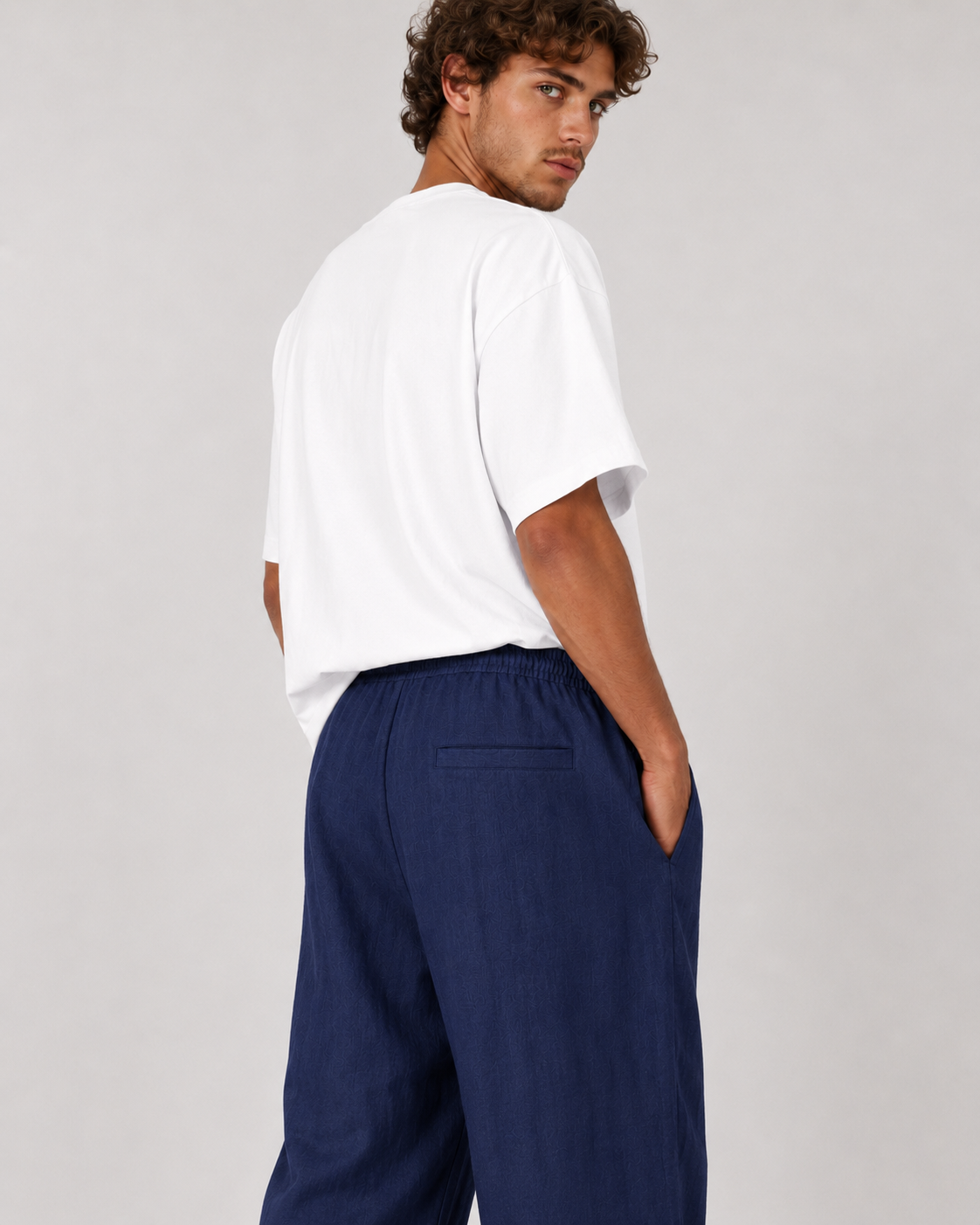 Navy Linen Pants