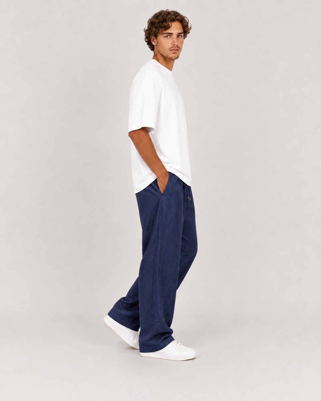 Navy Linen Pants